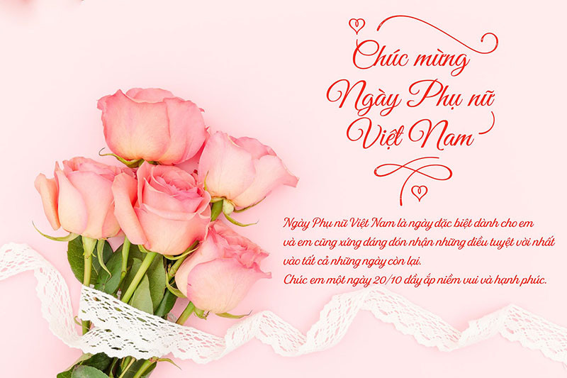 Thiệp chúc mừng 20/10 cho người yêu lãng mạn