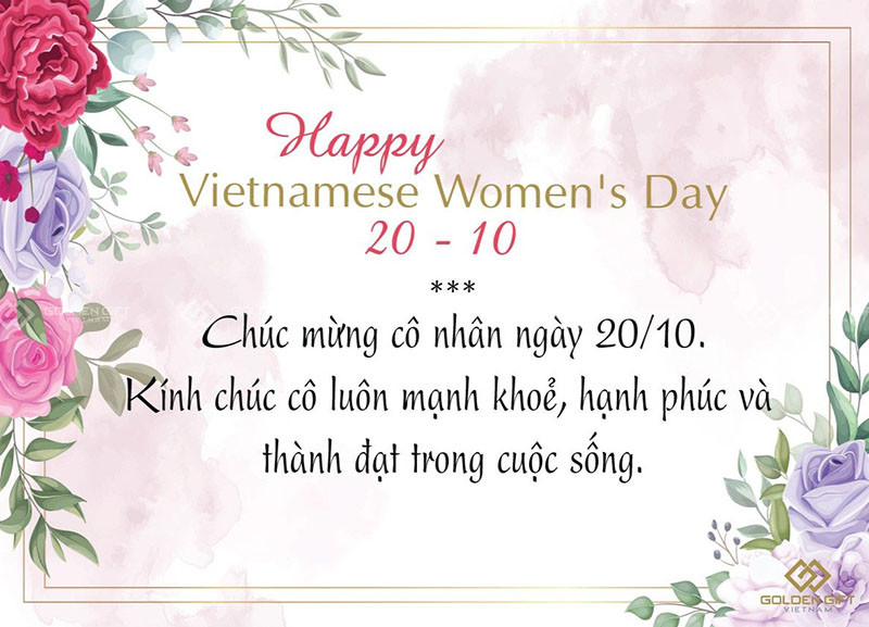 Thiệp chúc mừng cô giáo ngày 20/10 đơn giản