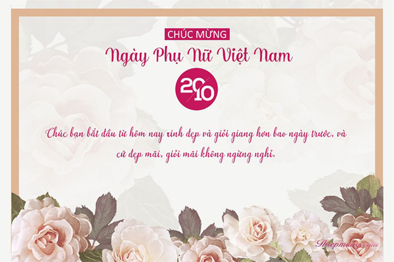 Thiệp chúc mừng đồng nghiệp, bạn bè ngày 20/10