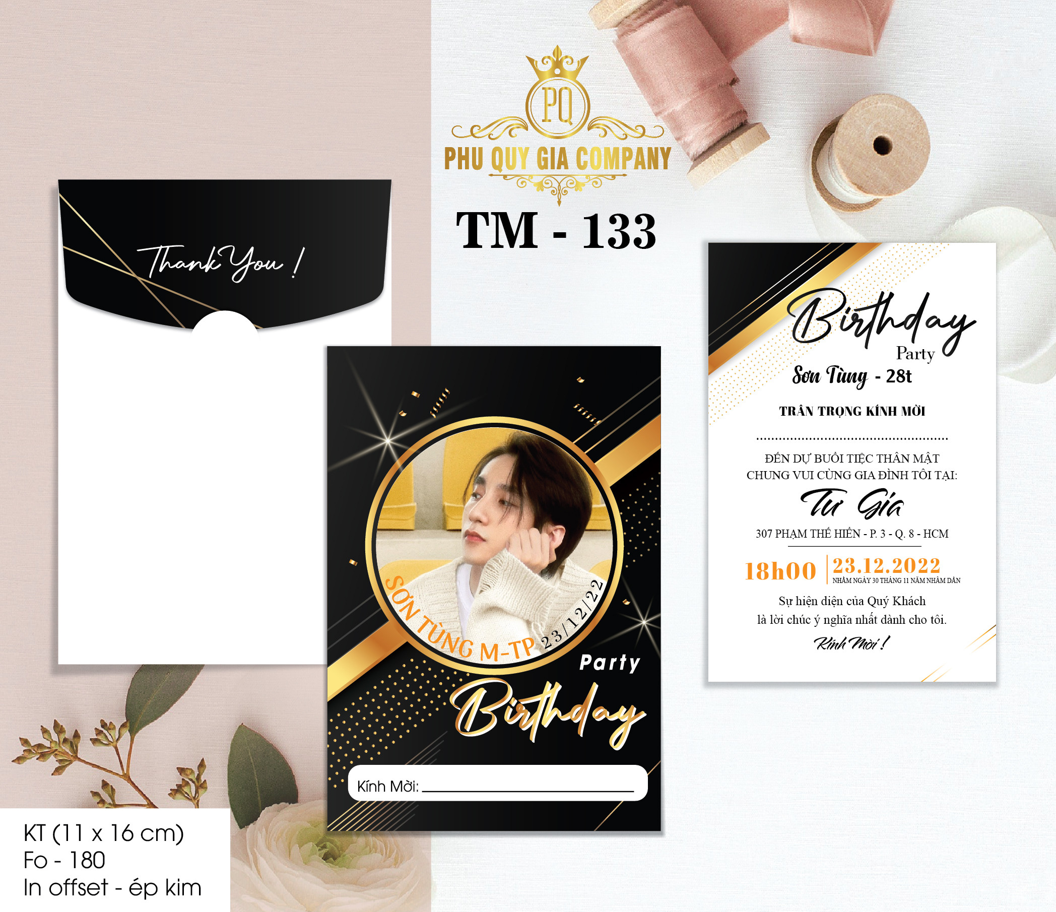Thiệp sinh nhật với hình ảnh cá nhân của người nhận