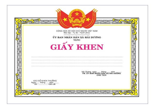 Thiết kế giấy khen độc đáo sử dụng hình ảnh và màu sắc nổi bật