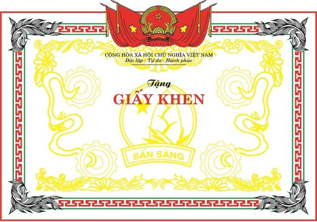 Thiết kế giấy khen hiện đại sử dụng phông chữ sạch và đường nét đơn giản