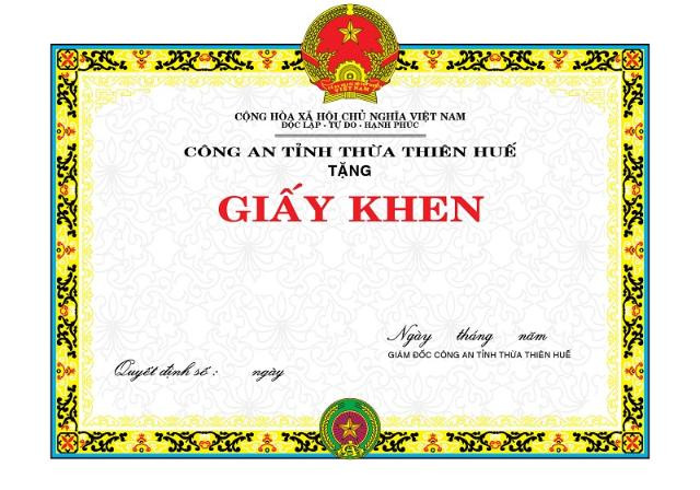 Thiết kế giấy khen truyền thống màu đỏ và vàng đồng trang trọng