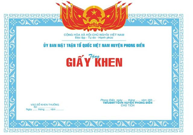 Thiết kế giấy khen truyền thống với các yếu tố cổ điển