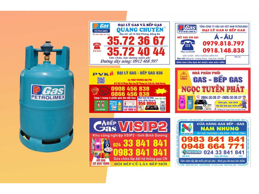 Thiết kế tem nhãn dán bình gas thể hiện đầy đủ thông tin cần thiết