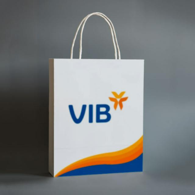 Túi giấy Ivory in logo theo yêu cầu, dùng làm bao bì quà tặng doanh nghiệp