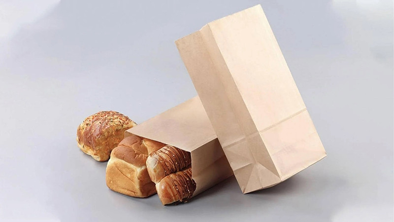 Túi giấy Kraft đơn giản đựng bánh mì