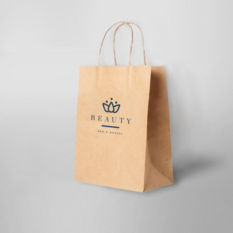 Túi giấy Kraft in logo cho ngành mỹ phẩm và spa