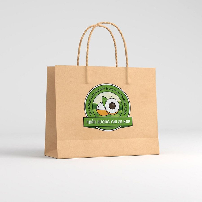 Túi giấy Kraft in logo cho sản phẩm nông nghiệp sạch
